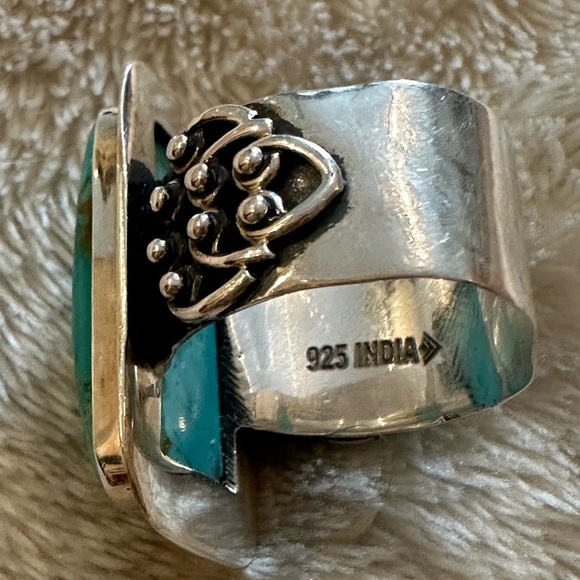 Silpada 'Big Spring' Compressed Mojave Turquoise Statement Ring - Picture 4 of 7